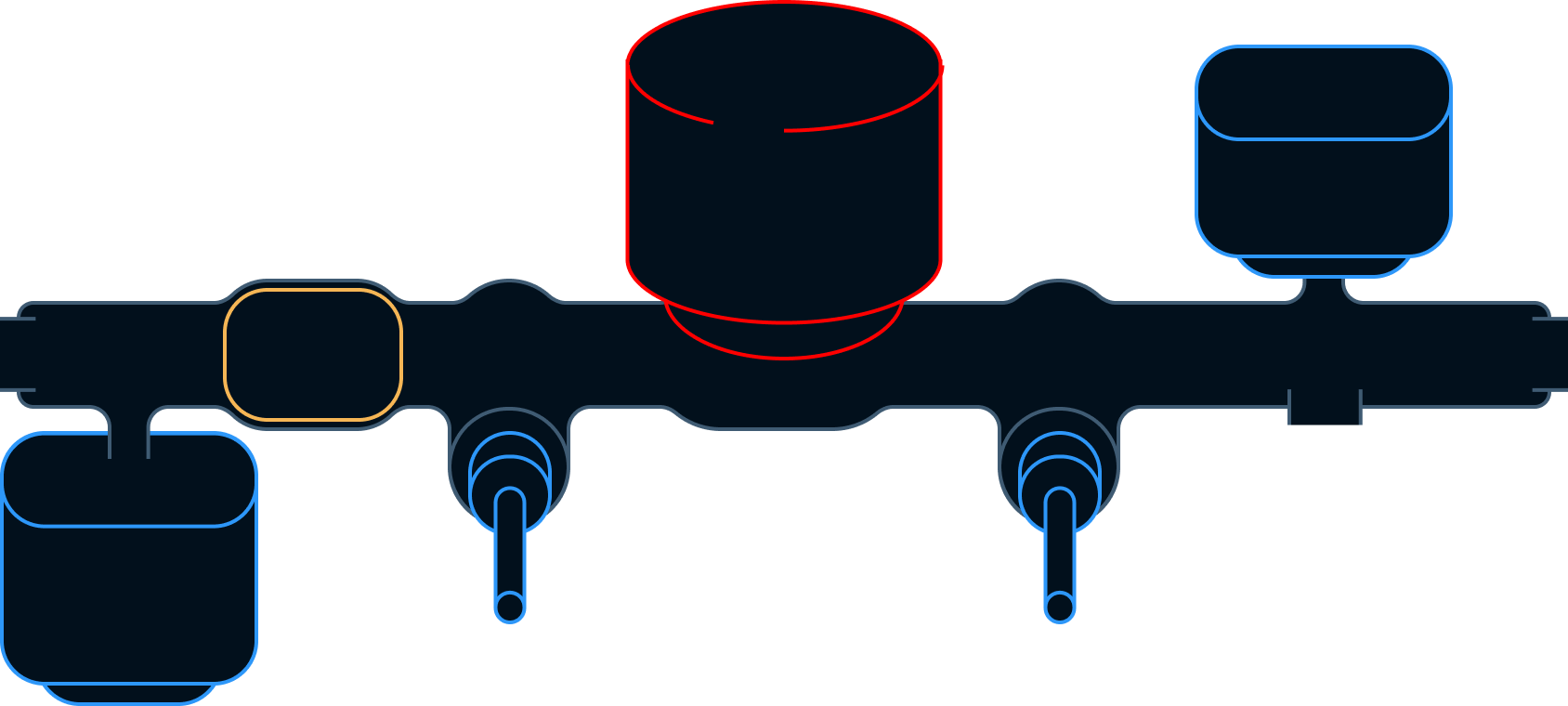 illustrazione del dispositivo con i sensori e accessori